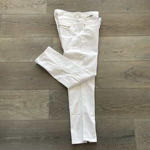 Victoria’s Secret Vintage White Denim Gold Zipper Embellished Ankle Jean/ Size 4